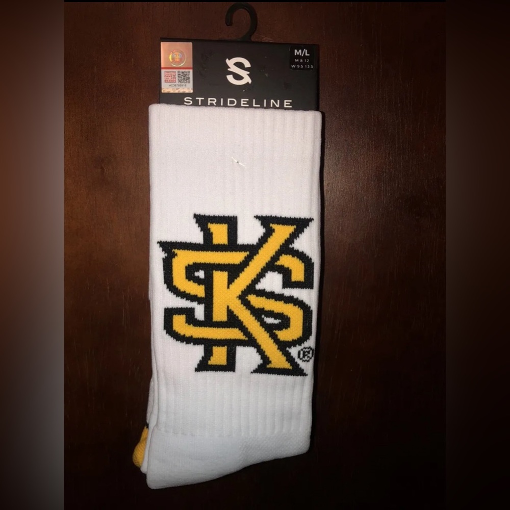 KENNESAW STATE UNIVERSITY STRIDELINE CREW SOCKS NWT MEN’S SHOE SIZE 8-12